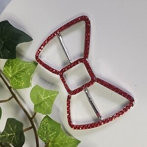 Red Crystal Bow Shape Scarf Ring